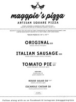 Maggpies Pizza menu