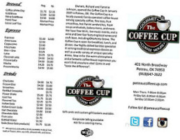 Coffee Cup menu