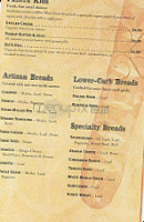 Panera Bread menu