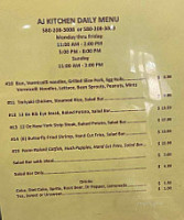 Aj 's Steak Pasta menu