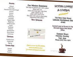 The Victory Cafe menu