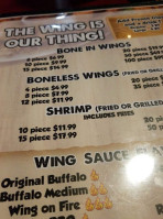 Wings Pizza N Things menu