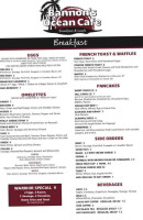 Bannon's Ocean Cafe menu