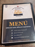 Sueno Latino menu