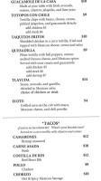 Casa Taco Bayfront Taqueria menu