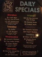 City Tap Grill menu