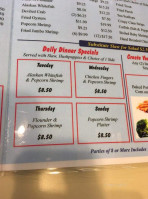 Fishermans Dock menu