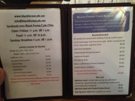 Black Forest Cafe menu