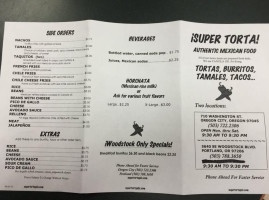 Super Torta menu