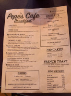 Pepe's Cafe menu