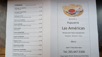 Pupuseria Las Americas menu