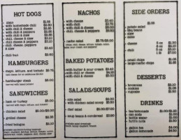 Hot Dog Hut menu