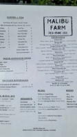 Malibu Farm Pier Cafe menu