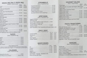 Italia Pizza menu