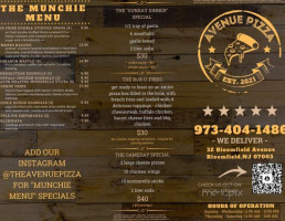 Avenue Steakhouse menu