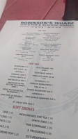 Robinson's Wharf menu