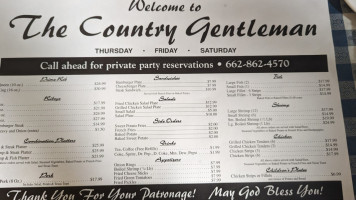 Country Gentleman Fish And Steak House menu