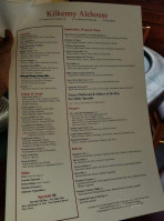 Kilkenny Alehouse menu