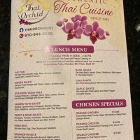 Thai Orchid Restaurant menu
