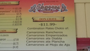 Charros Express Mexican Food menu