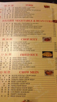 Peacock Chinese menu