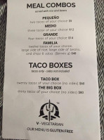 Mezoco Mexican Taqueria menu
