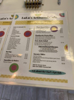 Lulu’s Artisanal Cafe menu