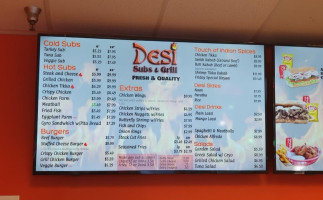 Desi Subs Grill menu