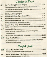 Thai Place menu