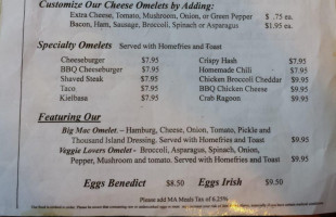 Quabbin Woods menu