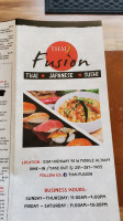 Thai Fusion menu