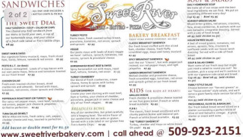 Sweet River Bakery menu