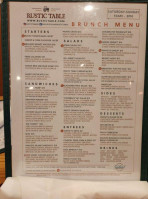 Rustic Table menu