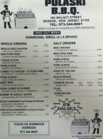 Pulaski Bbq menu