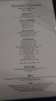 Duarte's Tavern menu