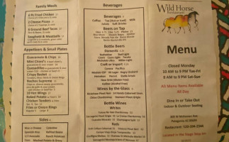 Wild Horse menu