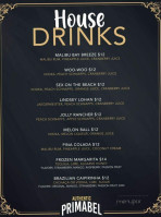 Primnabel Bar Restaurant menu