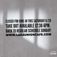 Lake Union Cafe menu