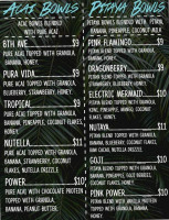Playa Bowls menu