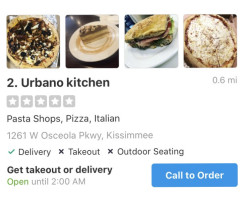 Urbano Kitchen Virtual Pizzeria food