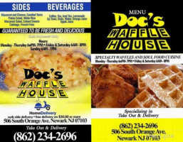 Doc's Waffle House Soul Food menu