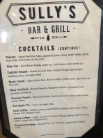 Sully's Bar Grill menu