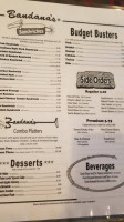 Bandana's B-q menu