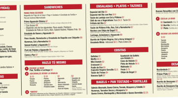Dos Gringos menu