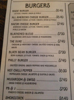 Rocky Mount Burger Company menu