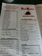 Rio Bravo Mexican Cafe menu