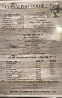 Cuevas's Fish House menu