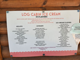 Log Cabin Ice Cream menu