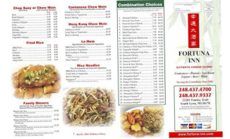 Fortuna Inn menu