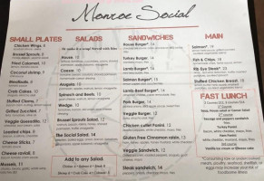 Monroe Social menu